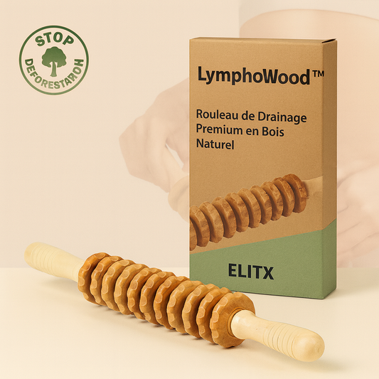 LymphoWood™ – Rouleau de Drainage Premium en Bois Naturel