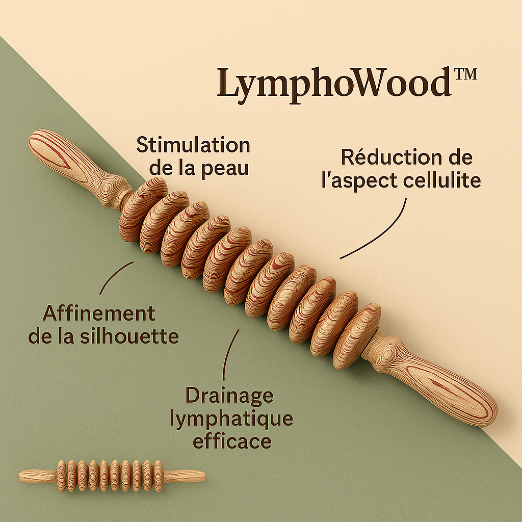 LymphoWood™ – Rouleau anti cellulite en Bois Naturel